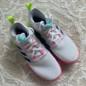 Adidas Crazyflight Mid Womens Size 6.5 Volleyball Shoes White Pink Green